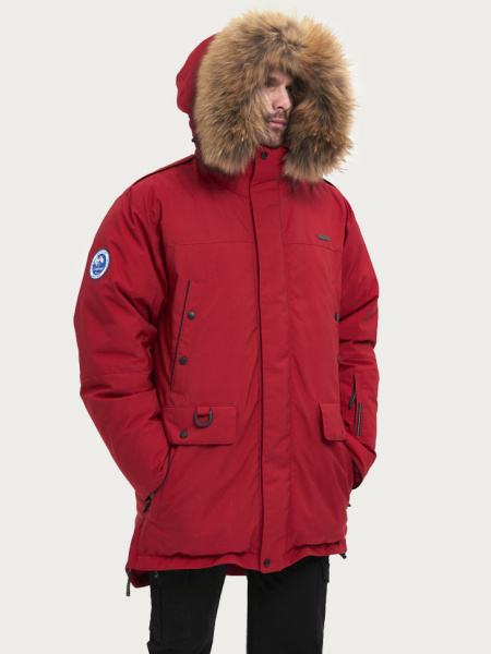Пуховик Берген Top Arctic Goose мех ЧБК (Мужской; 50; Красный)